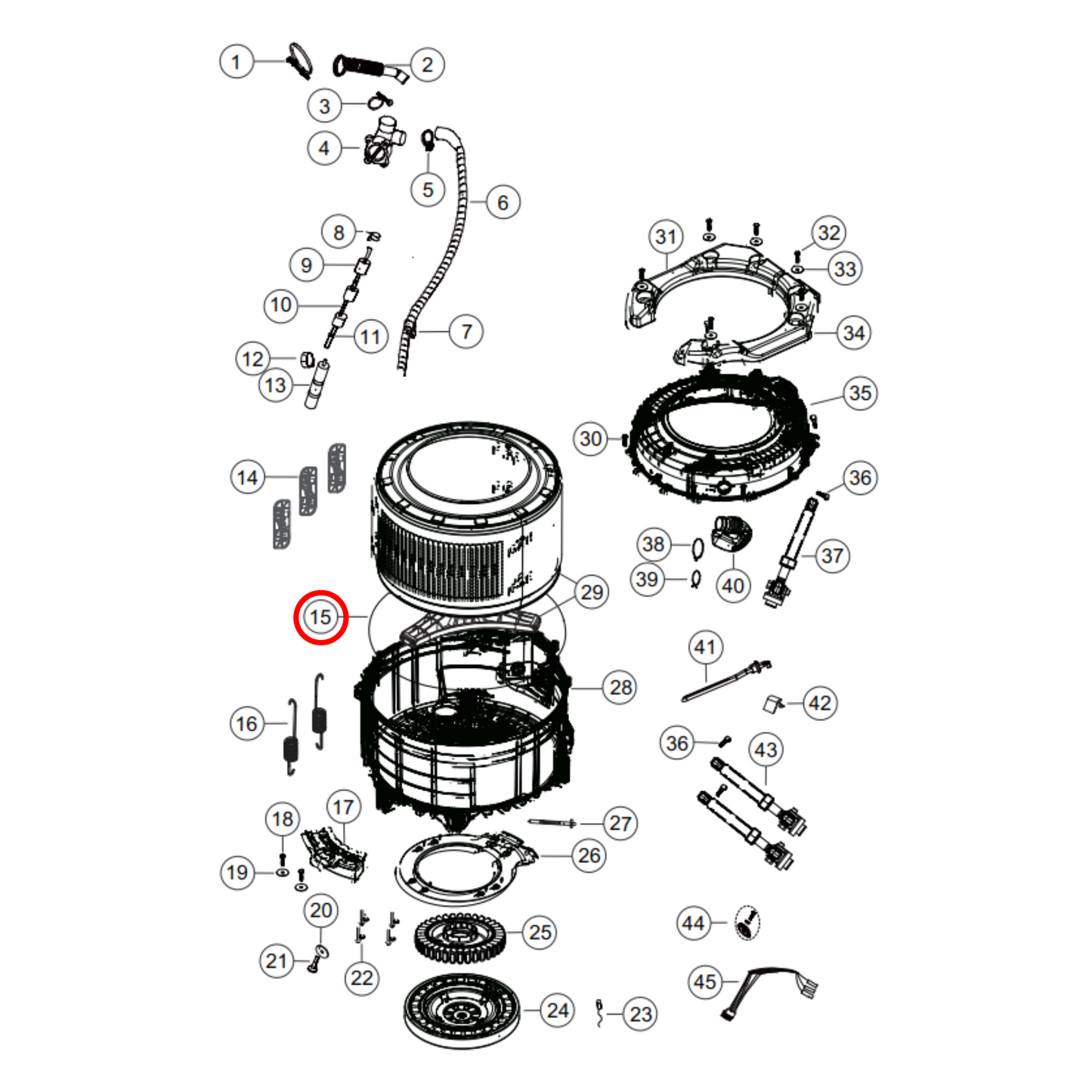 H0020300510 Haier, Fisher & Paykel Front Load Washing Machine Tub Front To Rear Seal