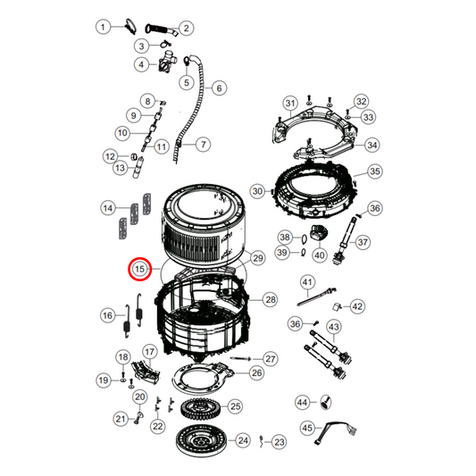 H0020300510 Haier, Fisher & Paykel Front Load Washing Machine Tub Front To Rear Seal