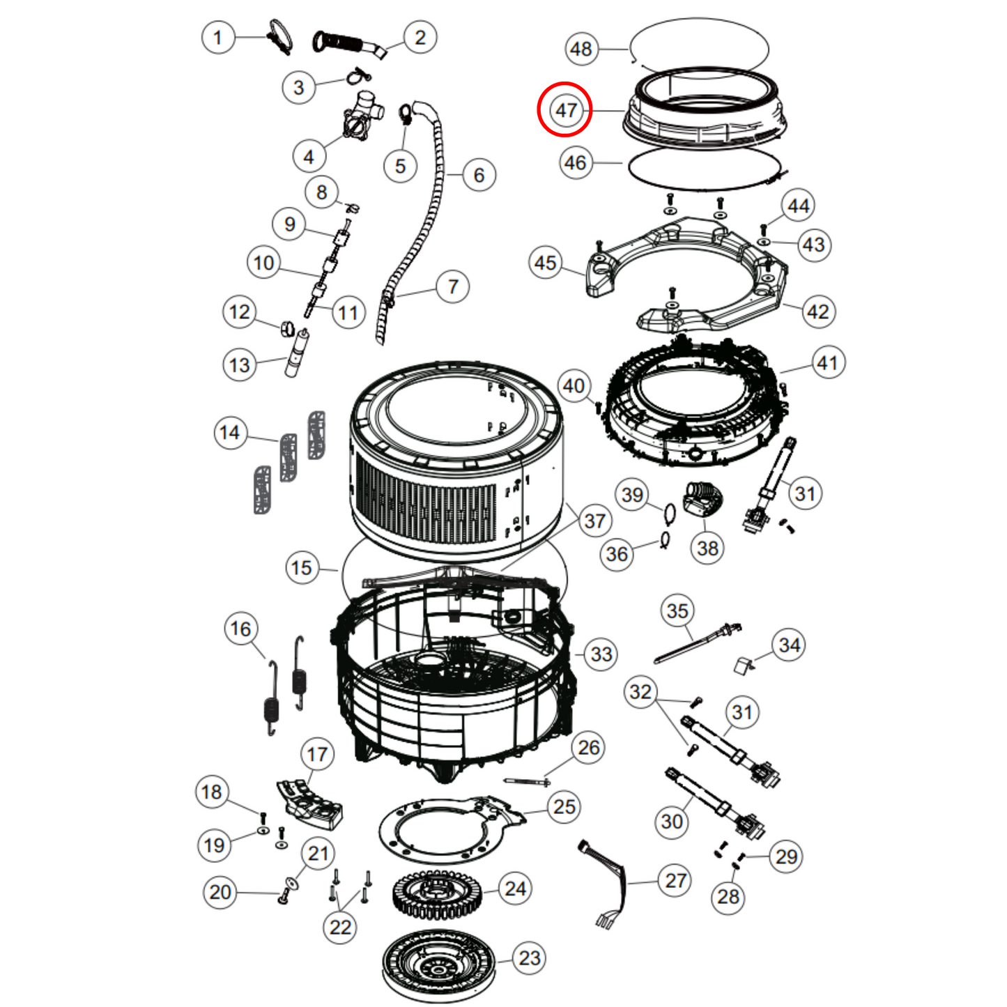 H0020300590D Fisher & Paykel, Haier Front Load Washing Machine Door Seal