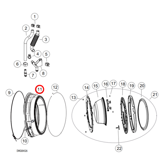 H0020300601H Fisher & Paykel Washing Machine Door Seal