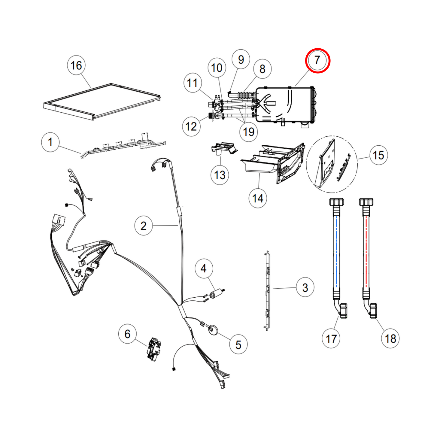 H0020808478 Fisher & Paykel, Haier Washing Machine Dispenser Housing