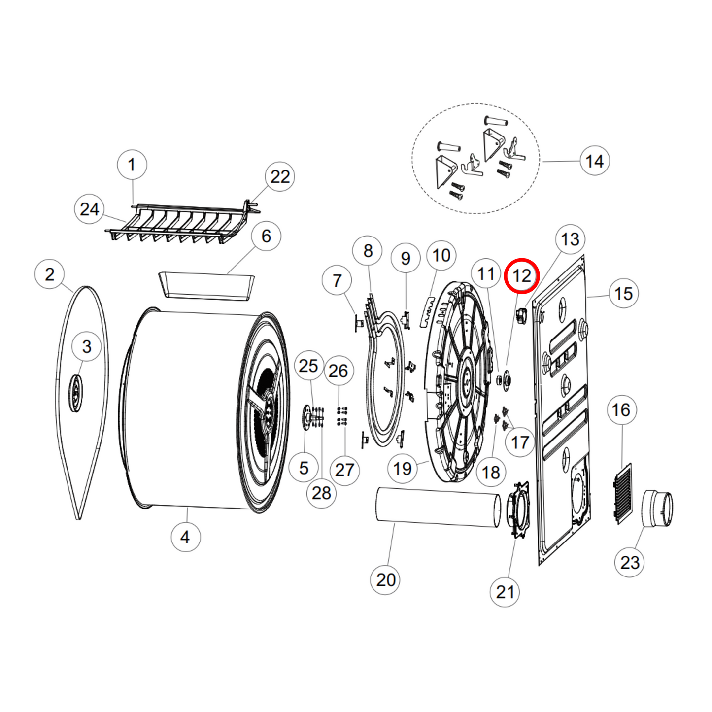 H00213500013400 Fisher & Paykel Dryer Bearing Support