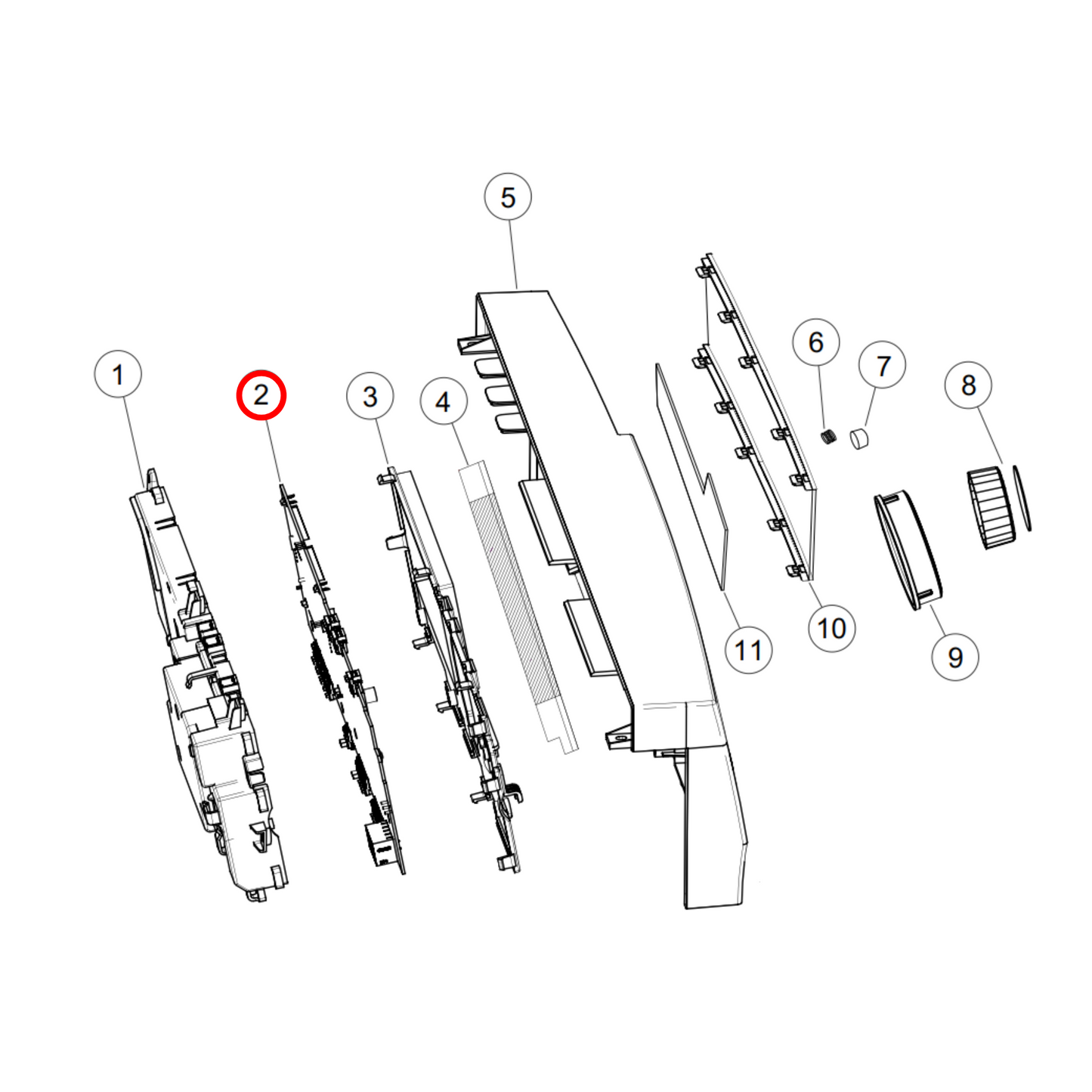 H0021800040FA Fisher & Paykel Washing Machine Display PCB