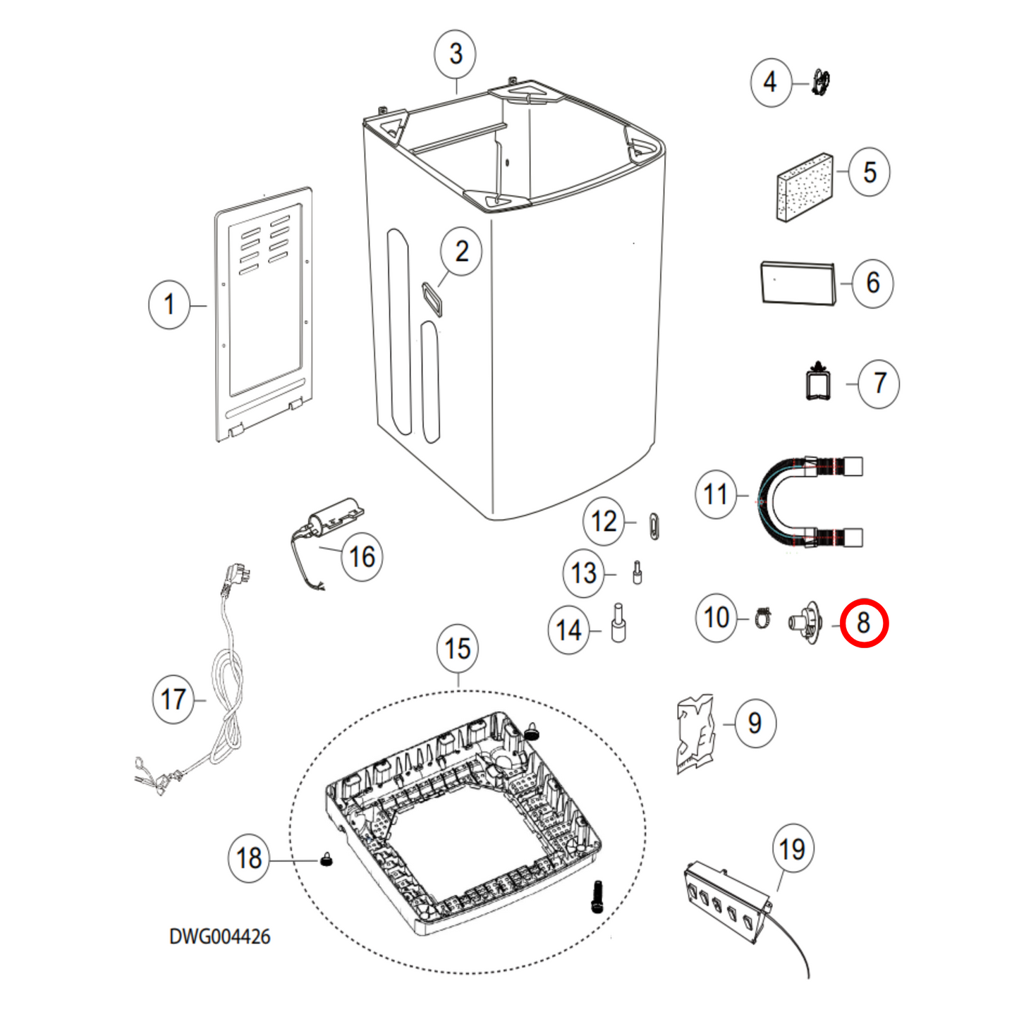 H0030200631A Haier Top Load Washing Machine Drain Connector