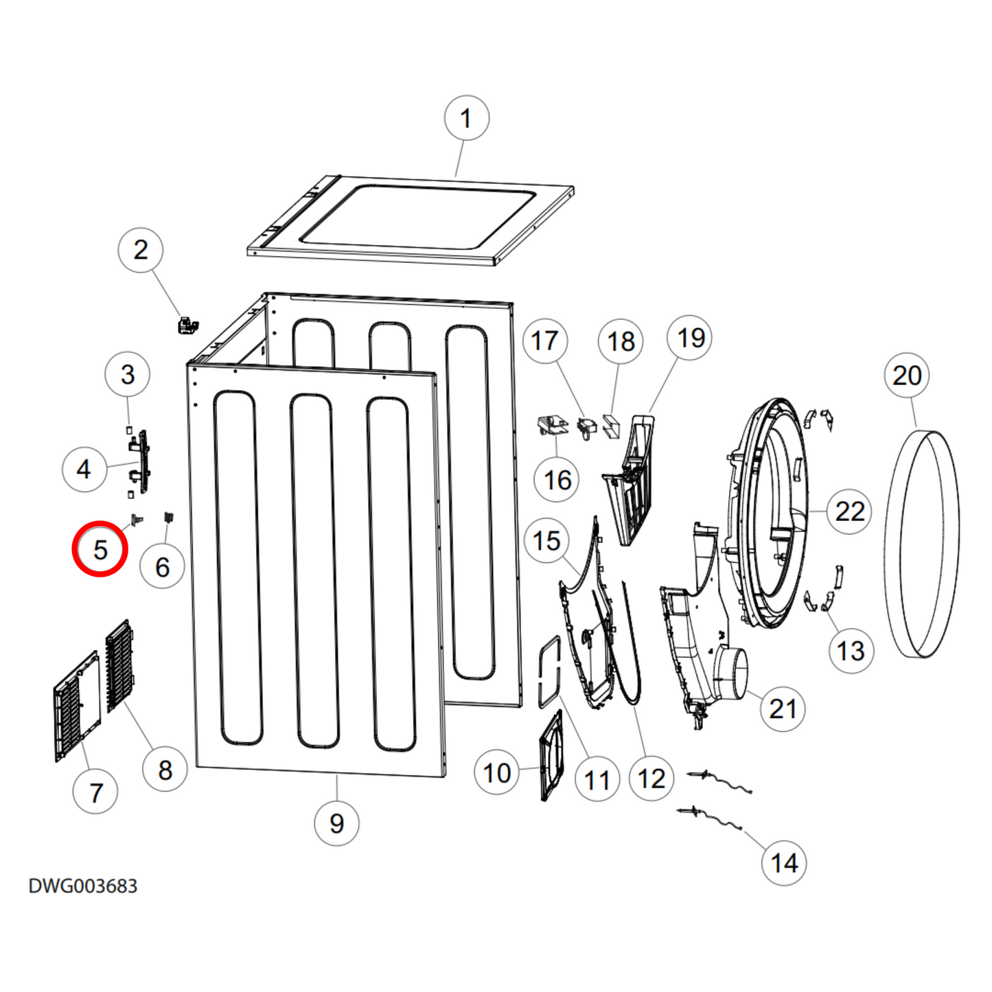 H0030200784A Fisher & Paykel, Haier Dryer Door Hook