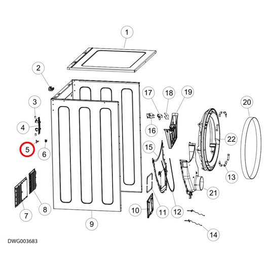 H0030200784A Fisher & Paykel, Haier Dryer Door Hook