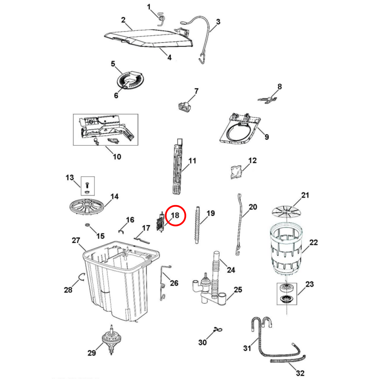 H0030203602 Haier Twin Tub Washing Machine Lint Filter