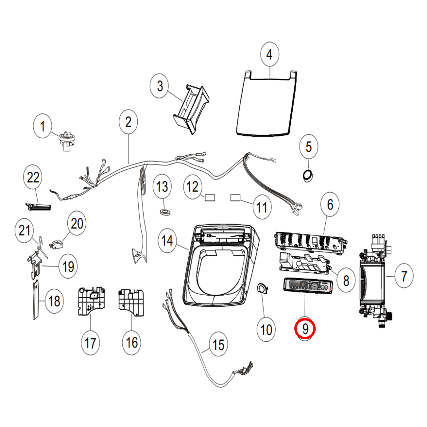 H0030510199F Fisher & Paykel Washing Machine Control Panel