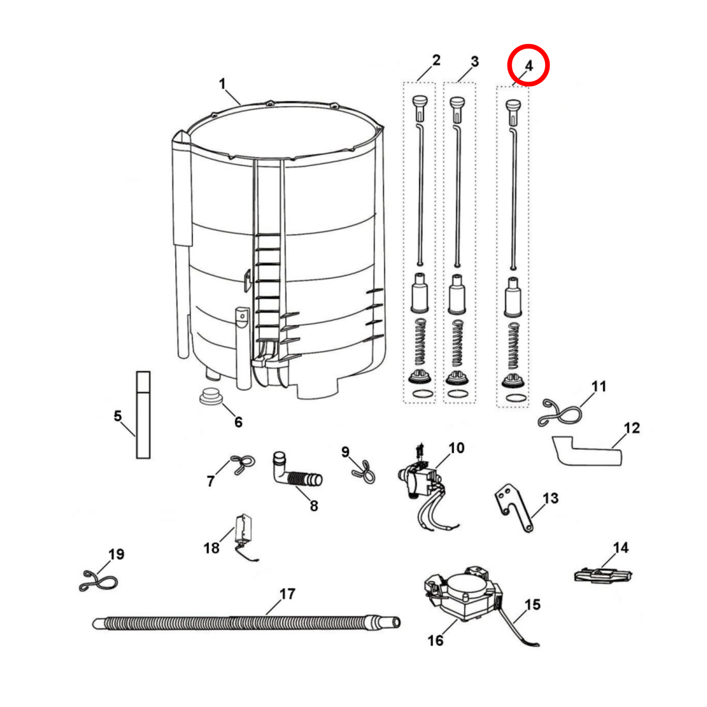 H0030803503A Haier Top Load Washing Machine Suspension Rod White