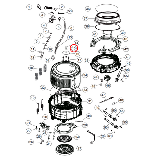 H00330057500A Fisher & Paykel, Haier Front Load Washing Machine Drum Cover Screw