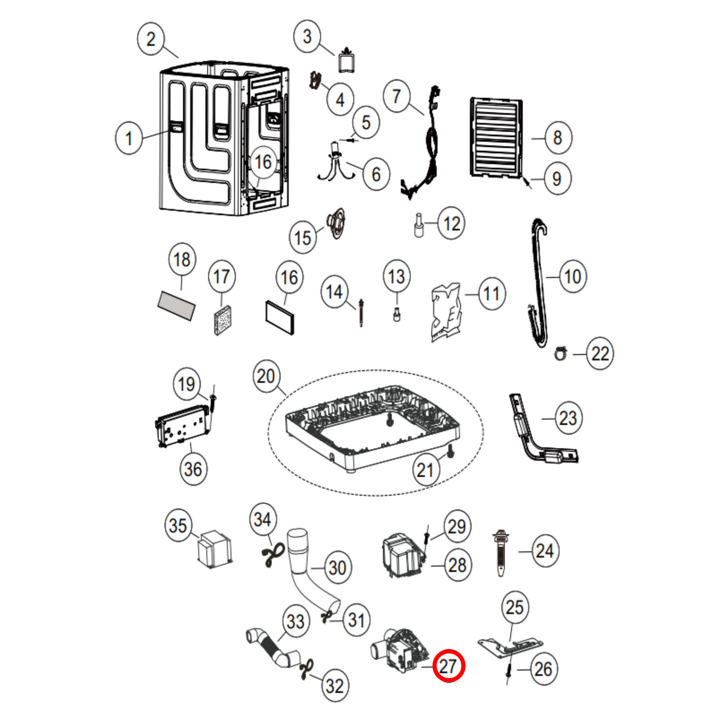 H00330509004A Haier Top Load Washing Machine Drain Pump