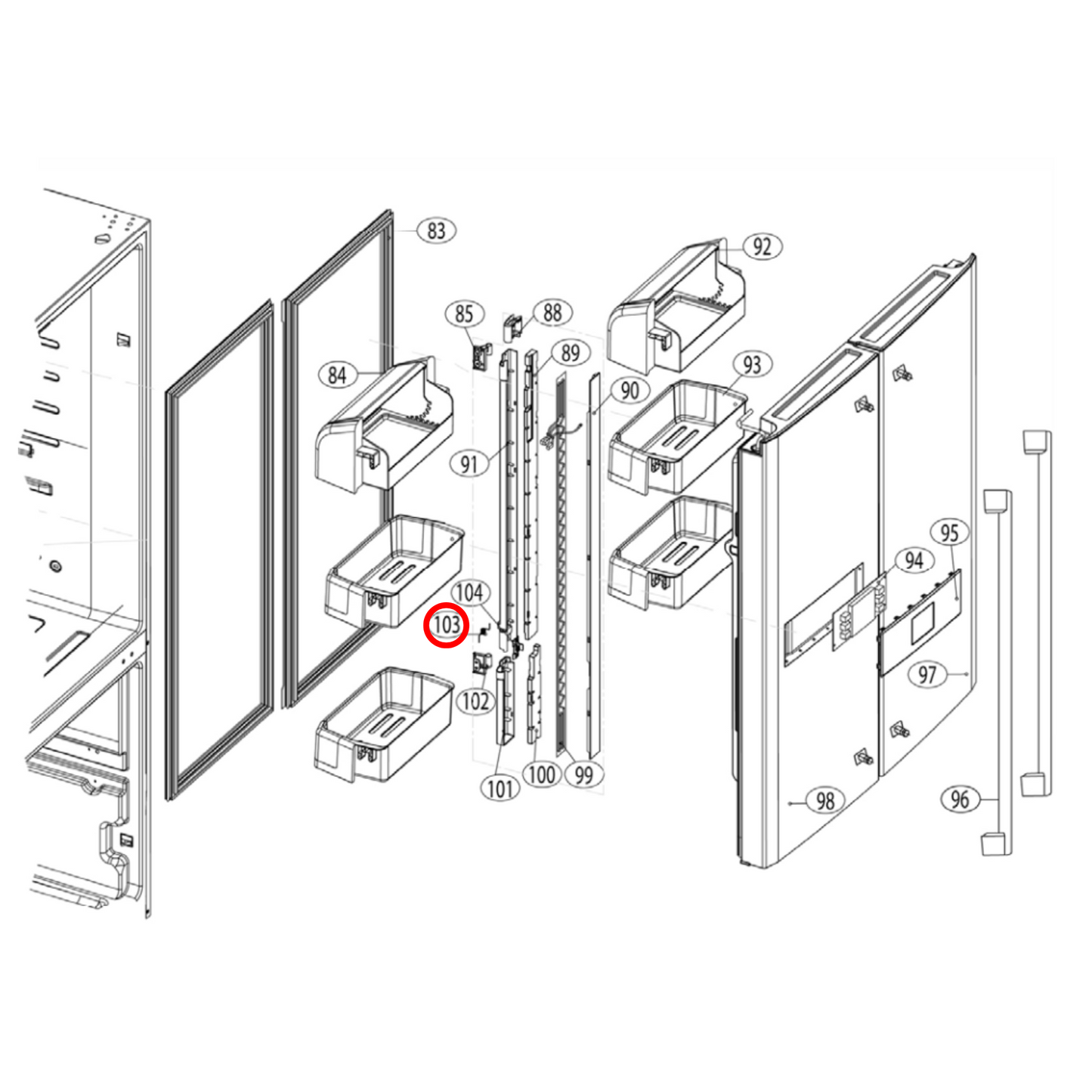 H0060163734 Haier Fridge Mullion Door Spring