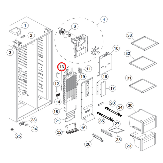 H0060401763B Fisher & Paykel, Haier Fridge Defrost Harness