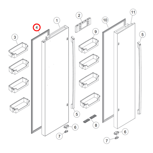 H0060825977B Haier Fridge Door Gasket