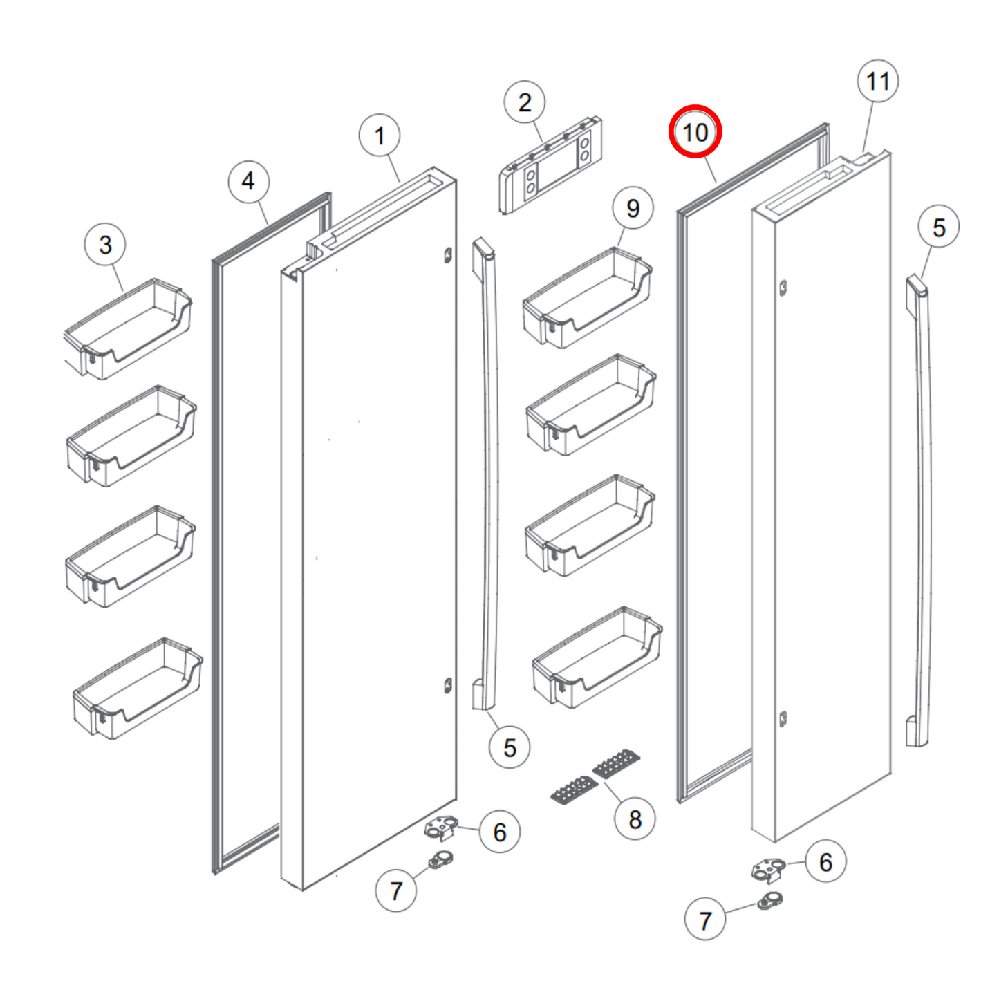 H0060825978B Fisher & Paykel, Haier Fridge Door Seal