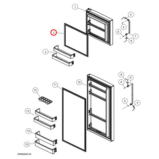 H0060845930BN Fisher & Paykel, Haier Fridge Freezer Door Seal