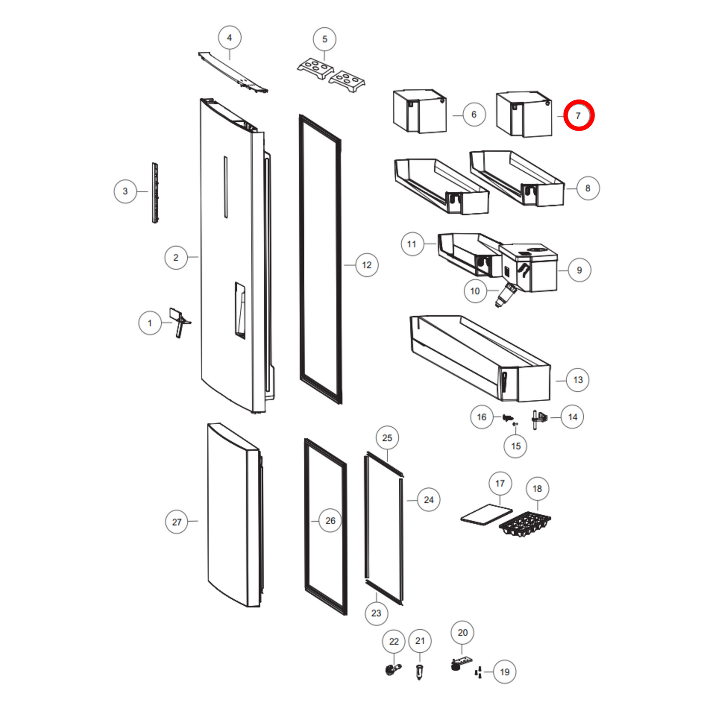 H0060851198 Haier Fridge Dairy Cover Shelf