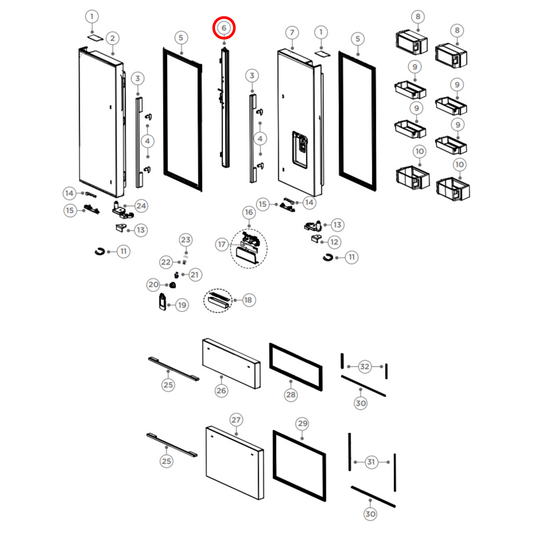 H0060851911 Fisher & Paykel Fridge Flapper Door