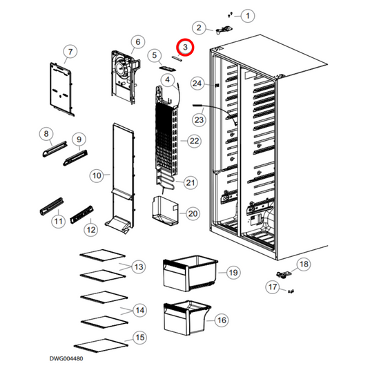 H0064001827 Haier Fridge LED Light PC/FC