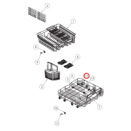 H0120100221A Fisher & Paykel, Haier Dishwasher Plate Comb (Right Hand)