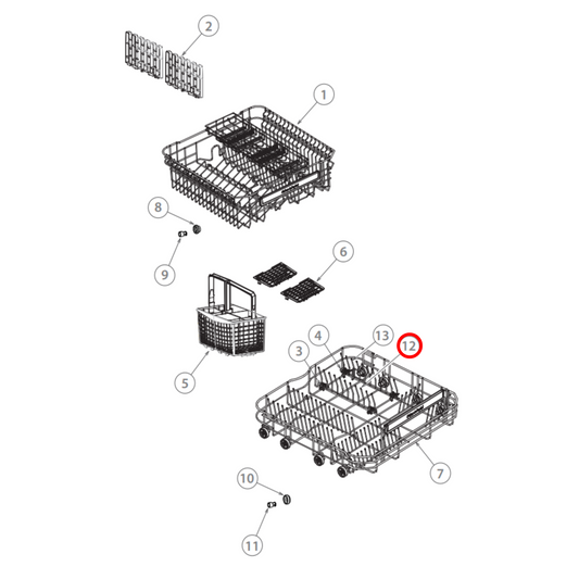 H0120100221 Fisher & Paykel, Haier Dishwasher Plate Comb (Left Hand)