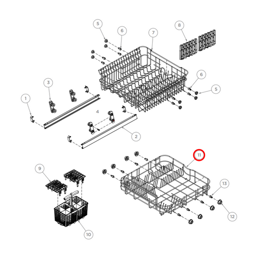 H0120106687E Fisher & Paykel Dishwasher Lower Basket