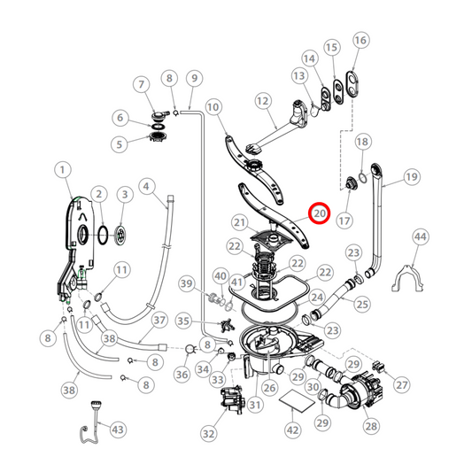 H0120200366 Fisher & Paykel Dishwasher Lower Spray Arm