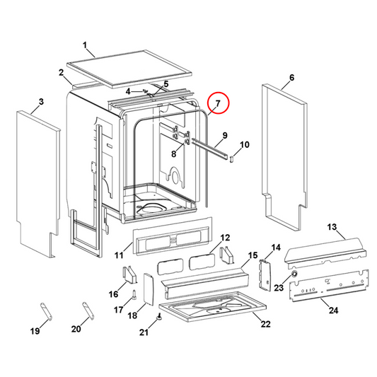 H0120300248 Fisher & Paykel, Haier Dishwasher Upper Tub Seal