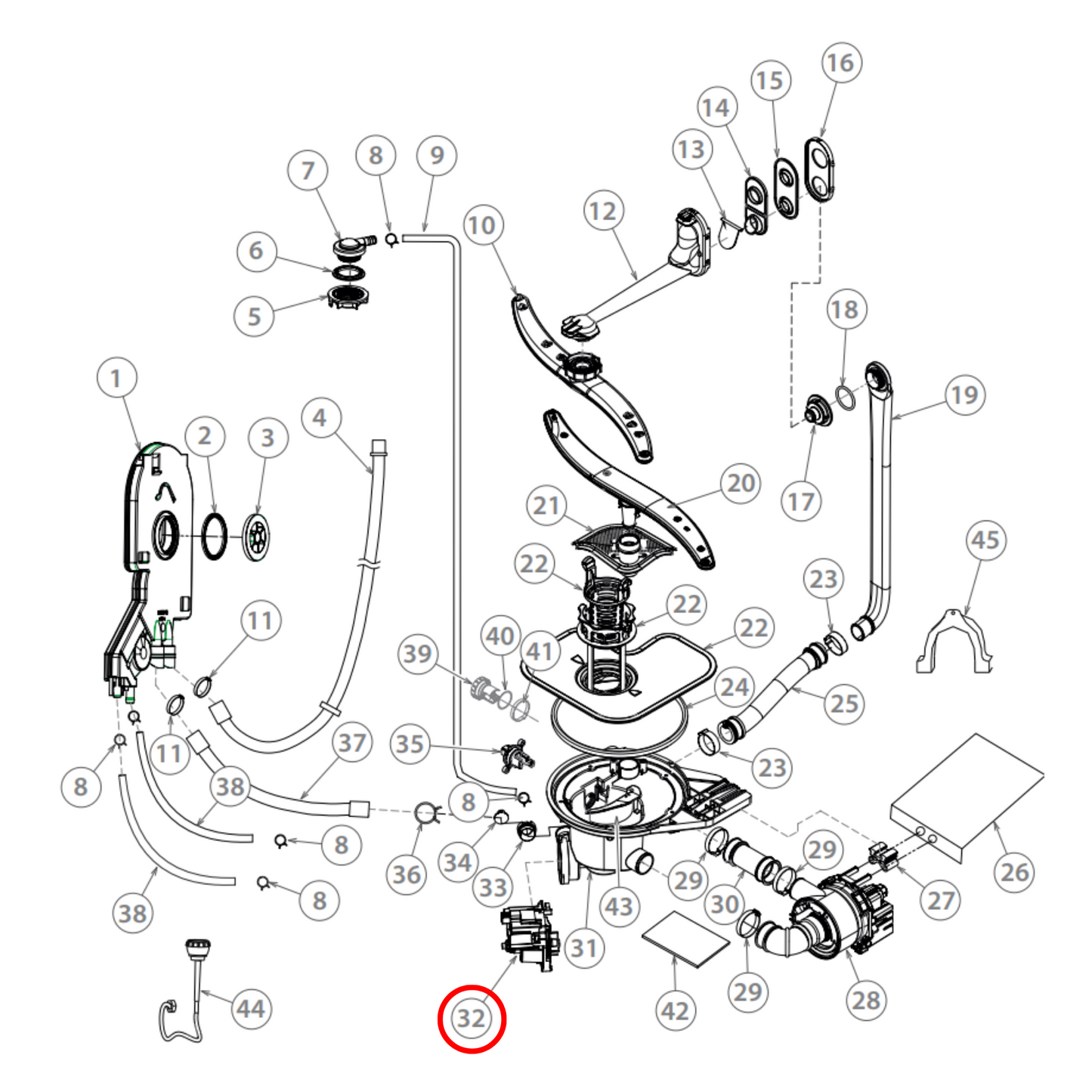 H0120400050B Fisher & Paykel, Haier Dishwasher Drain Pump