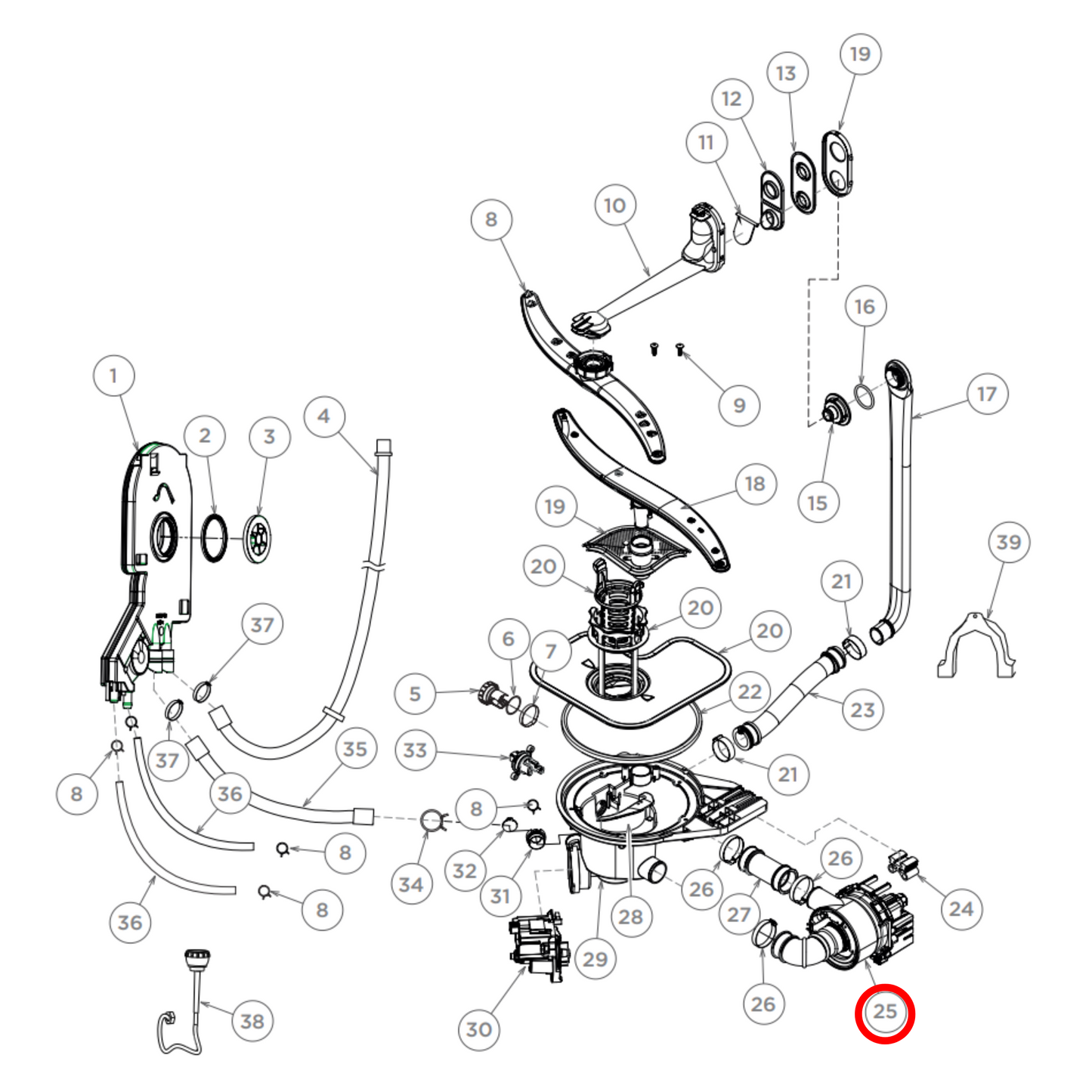 H0120400178A Fisher & Paykel Dishwasher Heater Pump