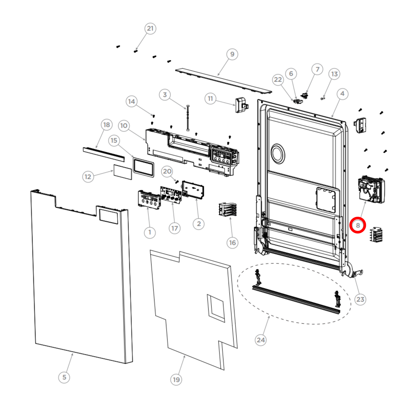 H0120400354 Fisher & Paykel Dishwasher Detergent Dispenser