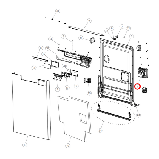 H0120400354 Fisher & Paykel Dishwasher Detergent Dispenser