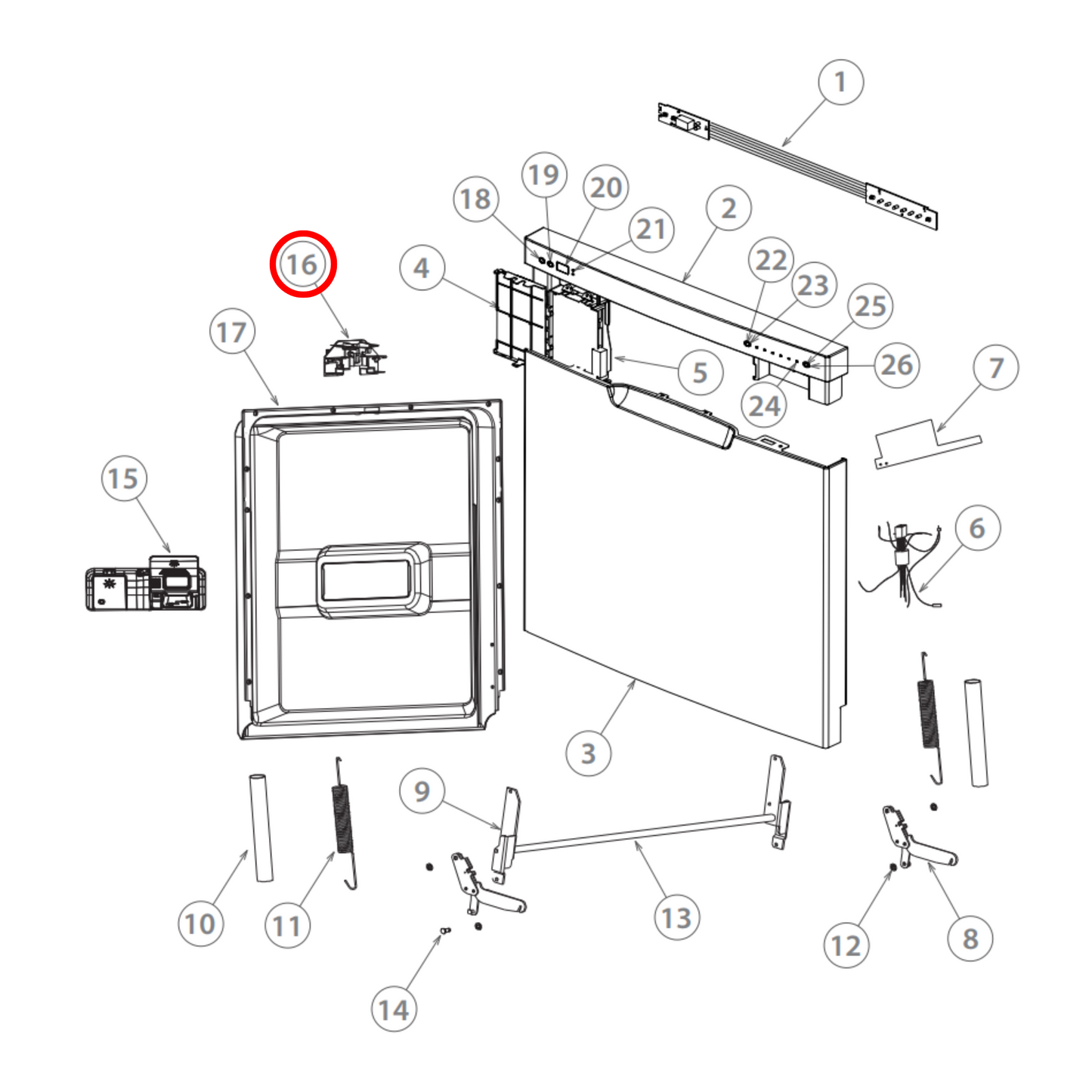 H0120800183 Fisher & Paykel, Haier Dishwasher Switch Mechanism Assembly - H0120800183C