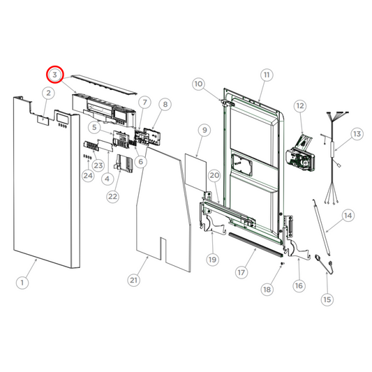 H0120803030 Fisher & Paykel Dishwasher Control Panel