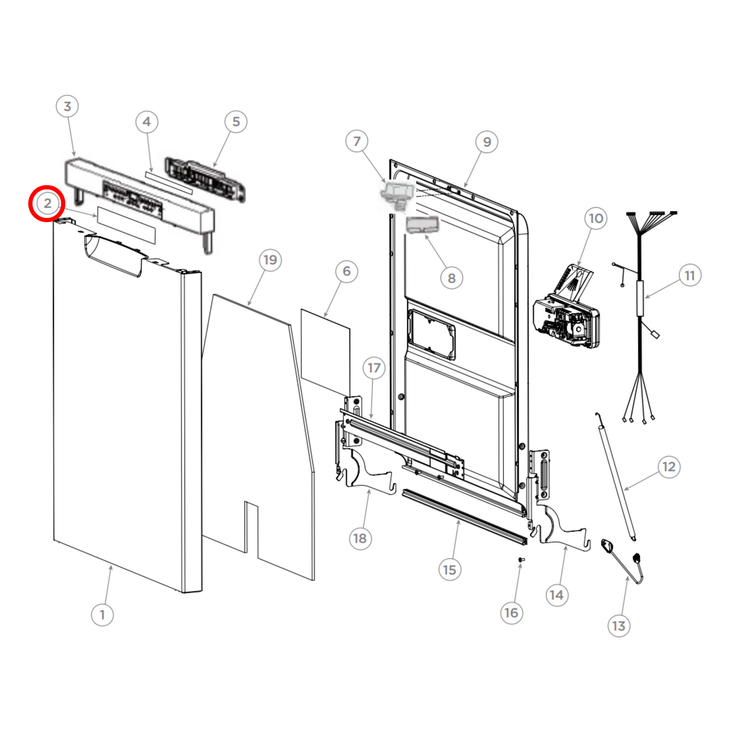 H0120803640 Fisher & Paykel, Haier Dishwasher Display Board V2