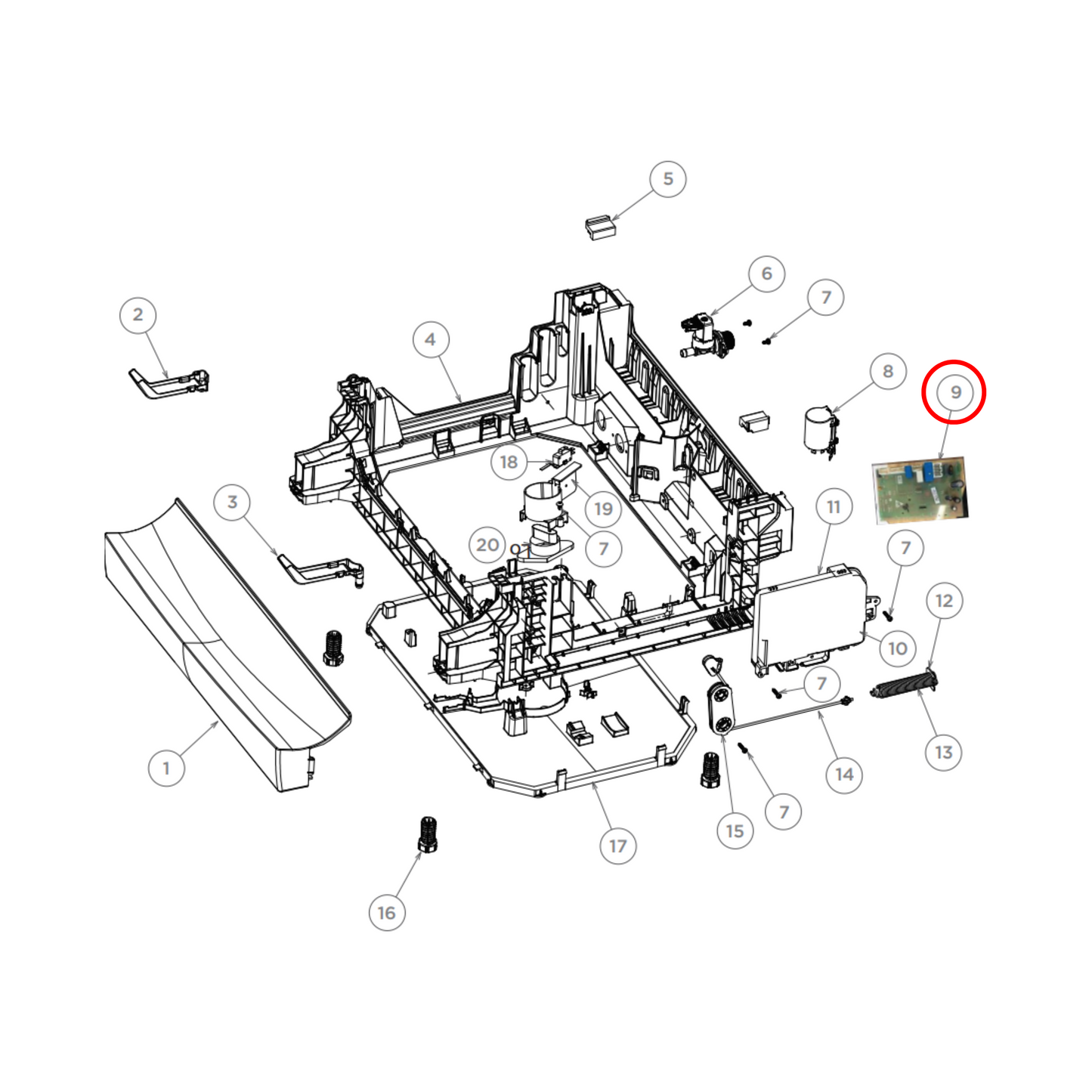 H0121800129 Fisher & Paykel, Haier Dishwasher PCB Main Board With Box Cover