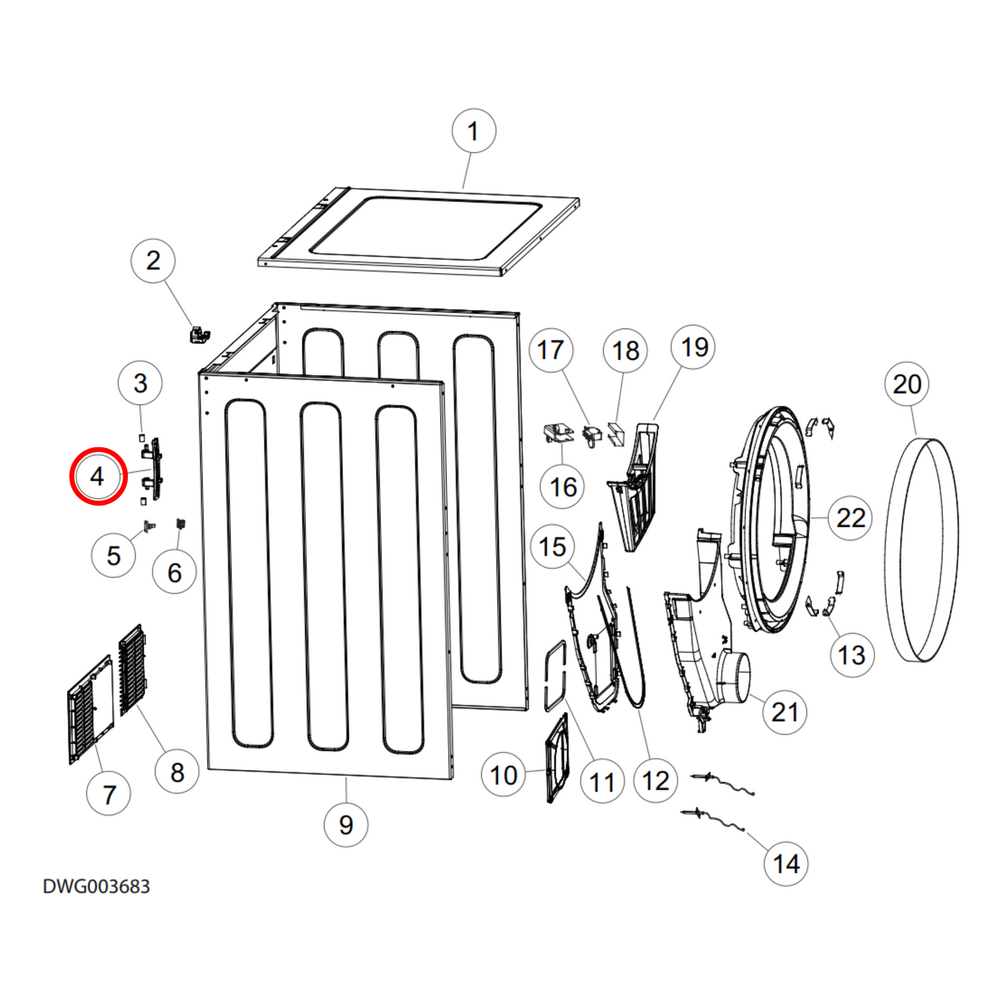 H0180100122 Fisher & Paykel Dryer Hinge Plate