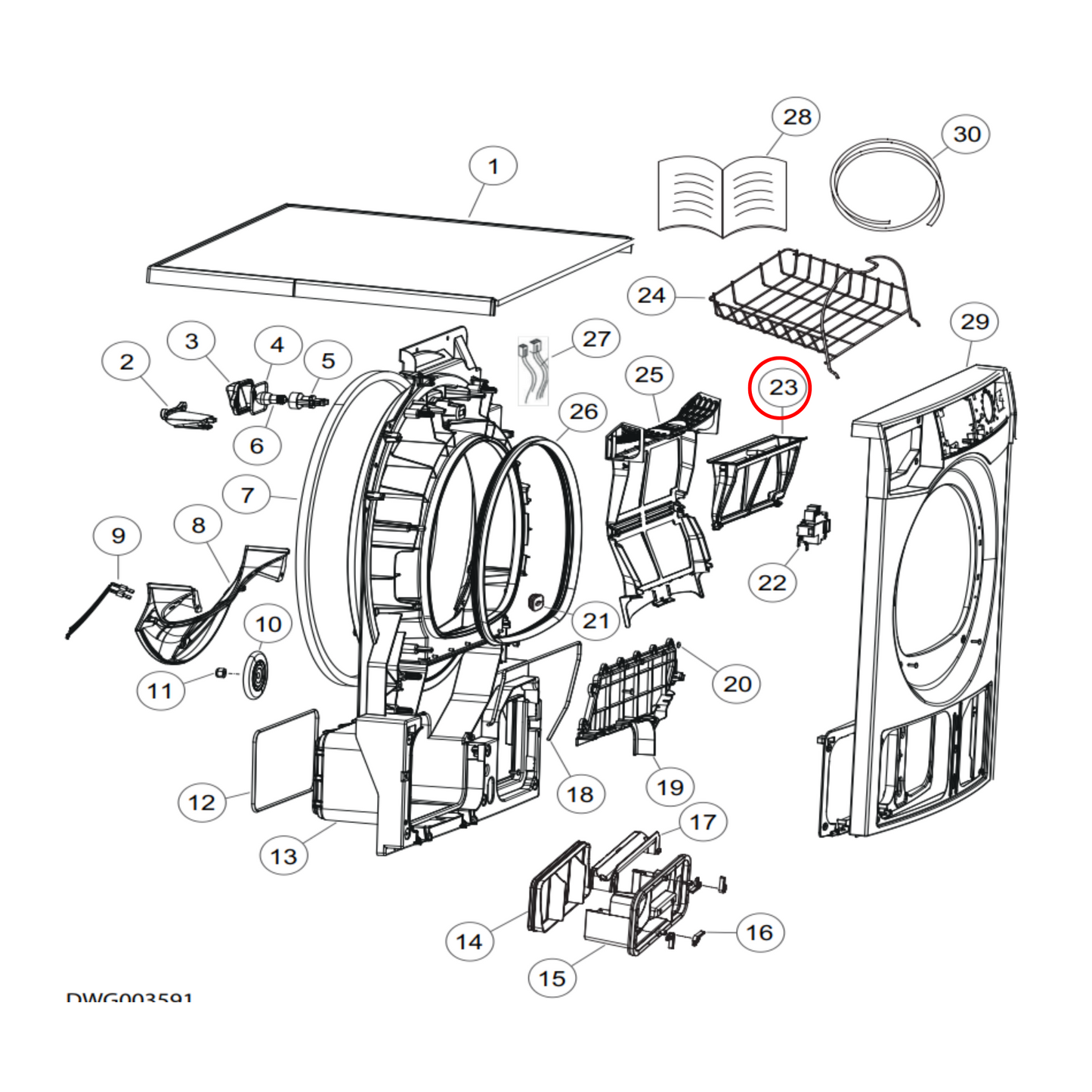 H0180200136 Haier, Fisher & Paykel Dryer Inner Lint Filter