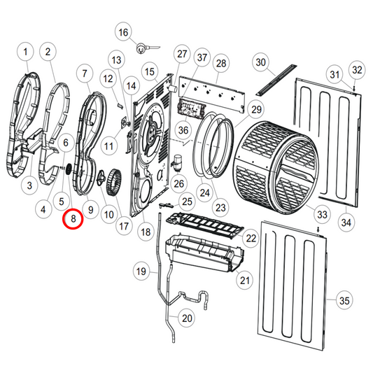 H0180200147B Fisher & Paykel Dryer Belt Pulley Wheel - H0180200147