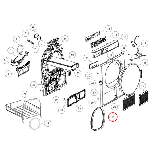 H0180300016 Fisher & Paykel, Dryer Door Seal