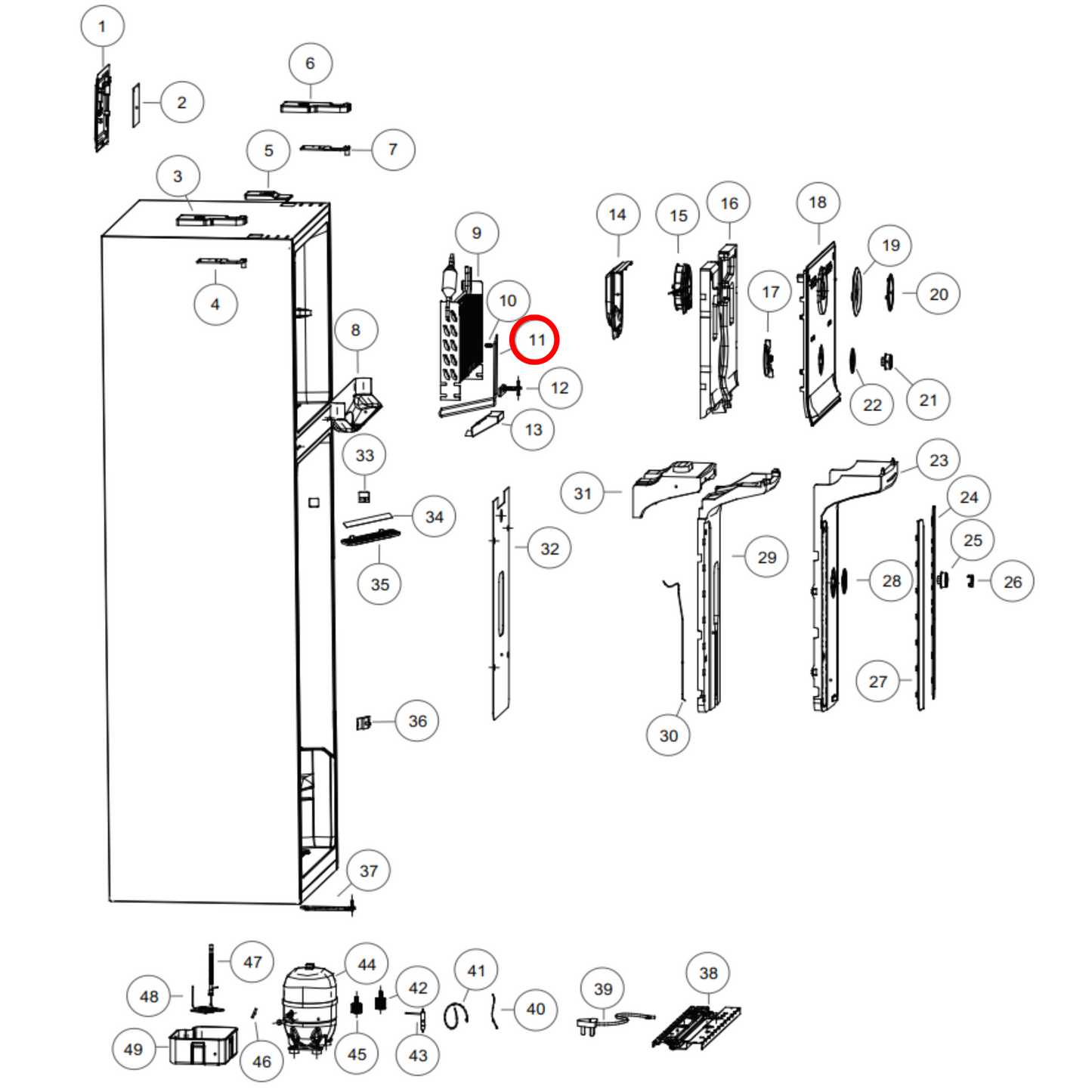 HR05X01261 Haier Fridge Defrost Heater Element