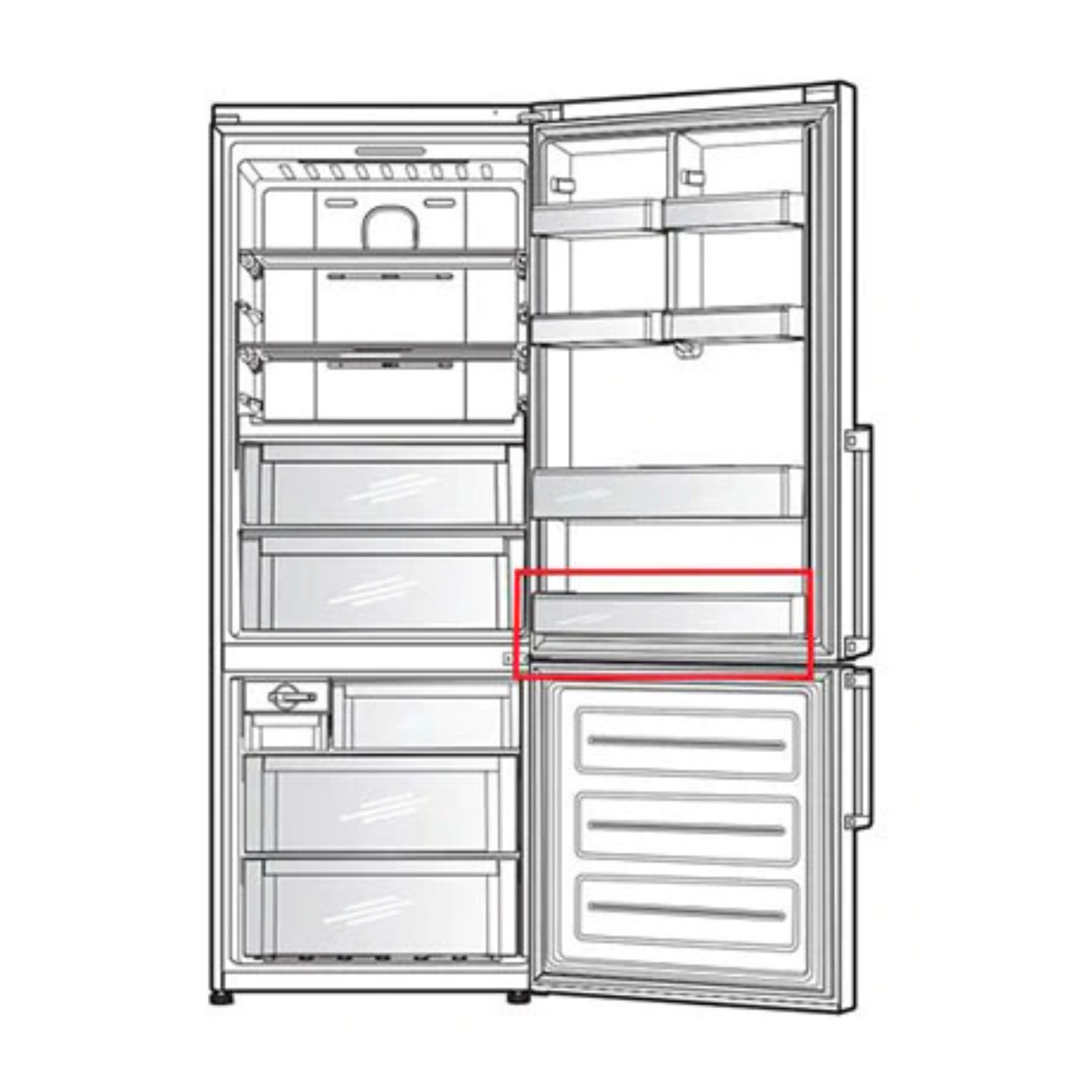 MAN62288702 LG Bottom Mount Fridge Door Basket Lower