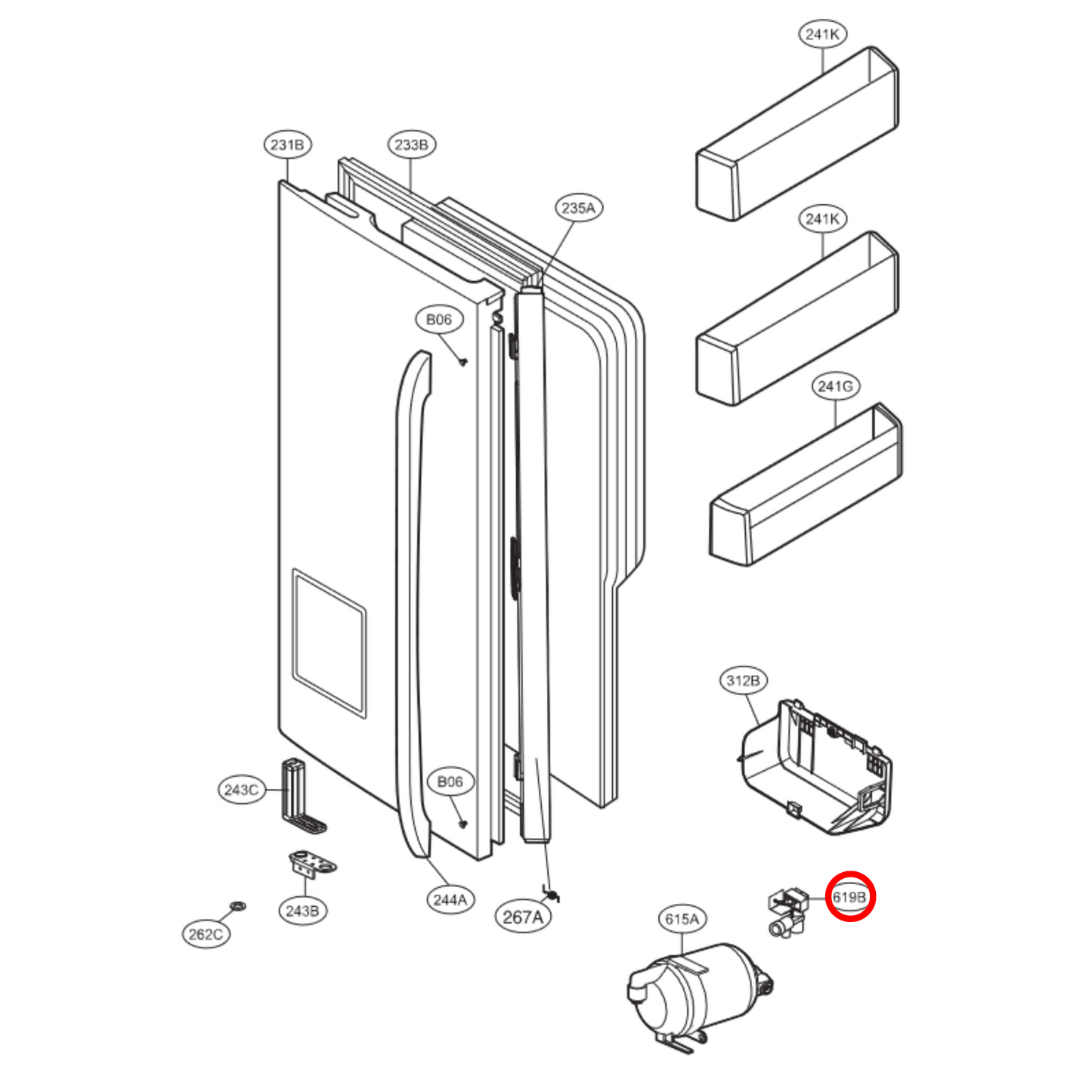 MJX41869204 LG Fridge Water Valve