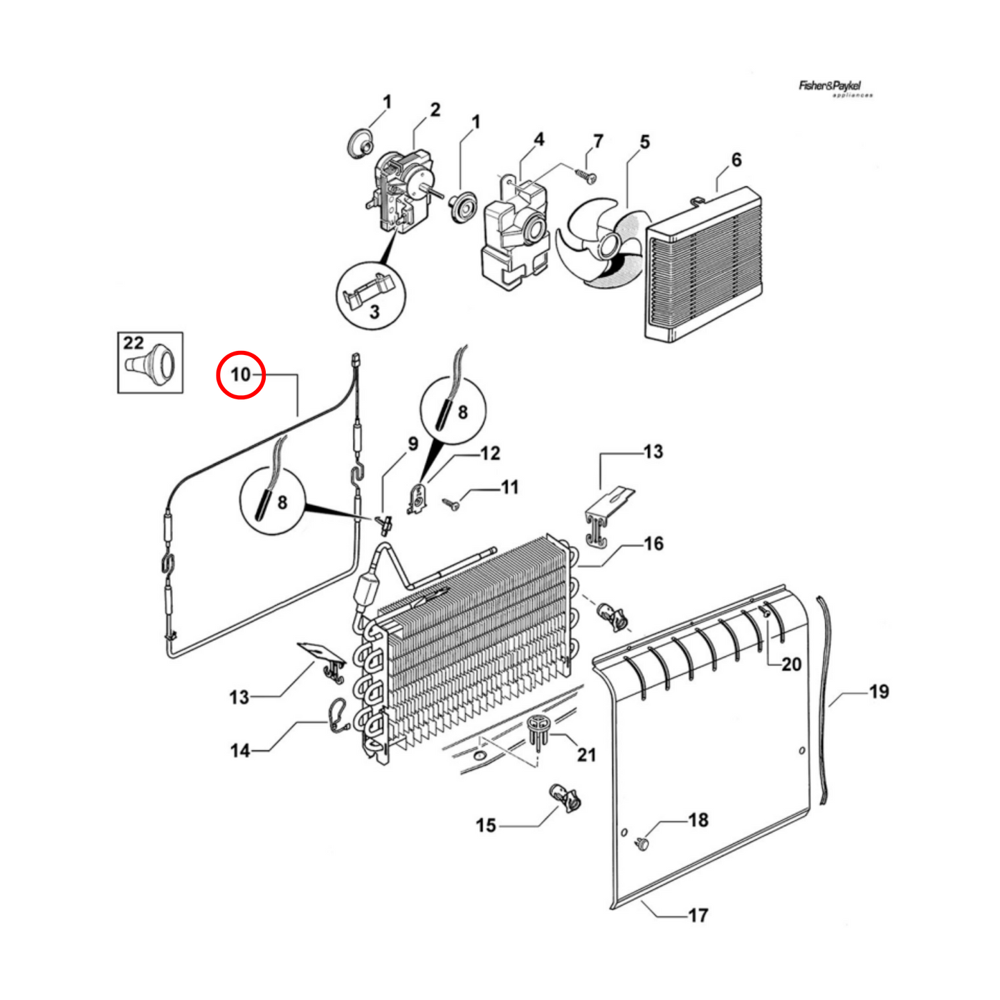 RF202 Fisher & Paykel Fridge Defrost Heater (No Plug)