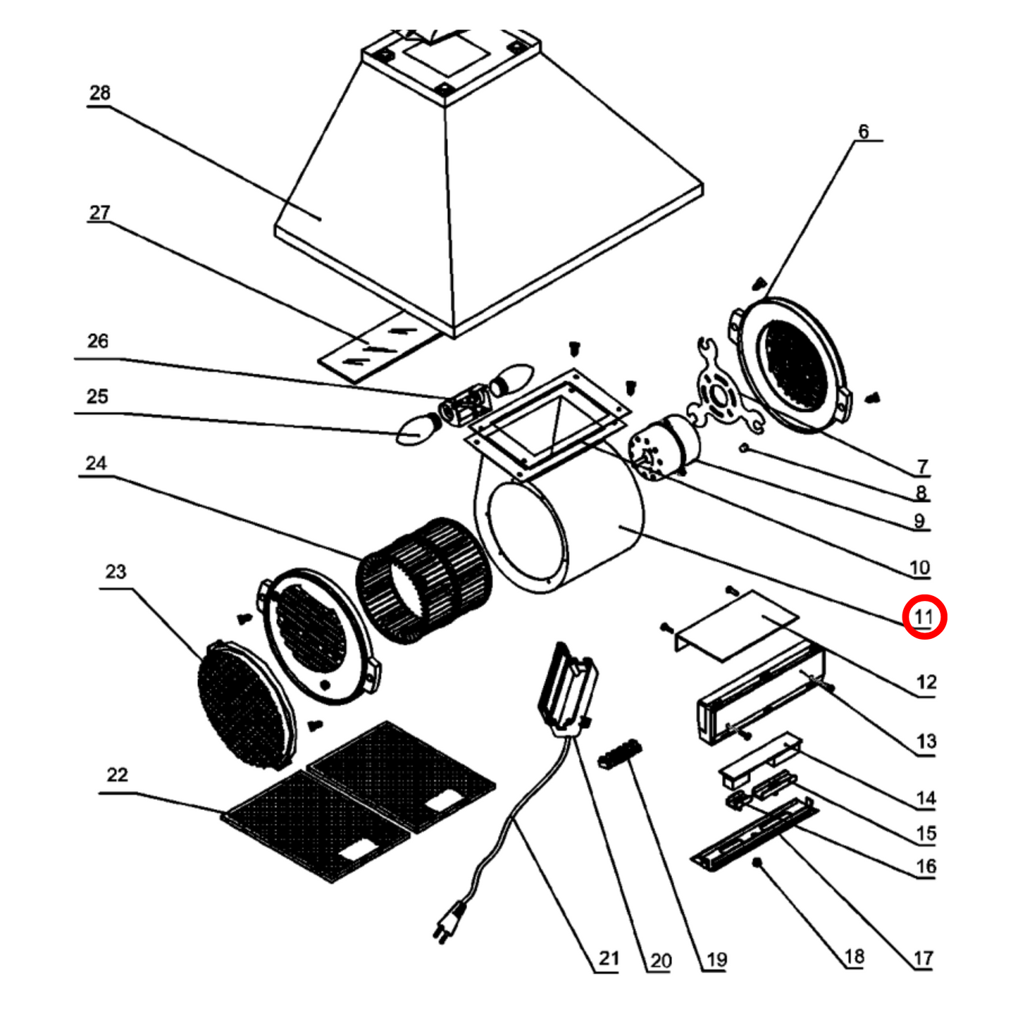 4055914081 Electrolux, Westinghouse Rangehood Fan Motor 140W - RS60007-26WD