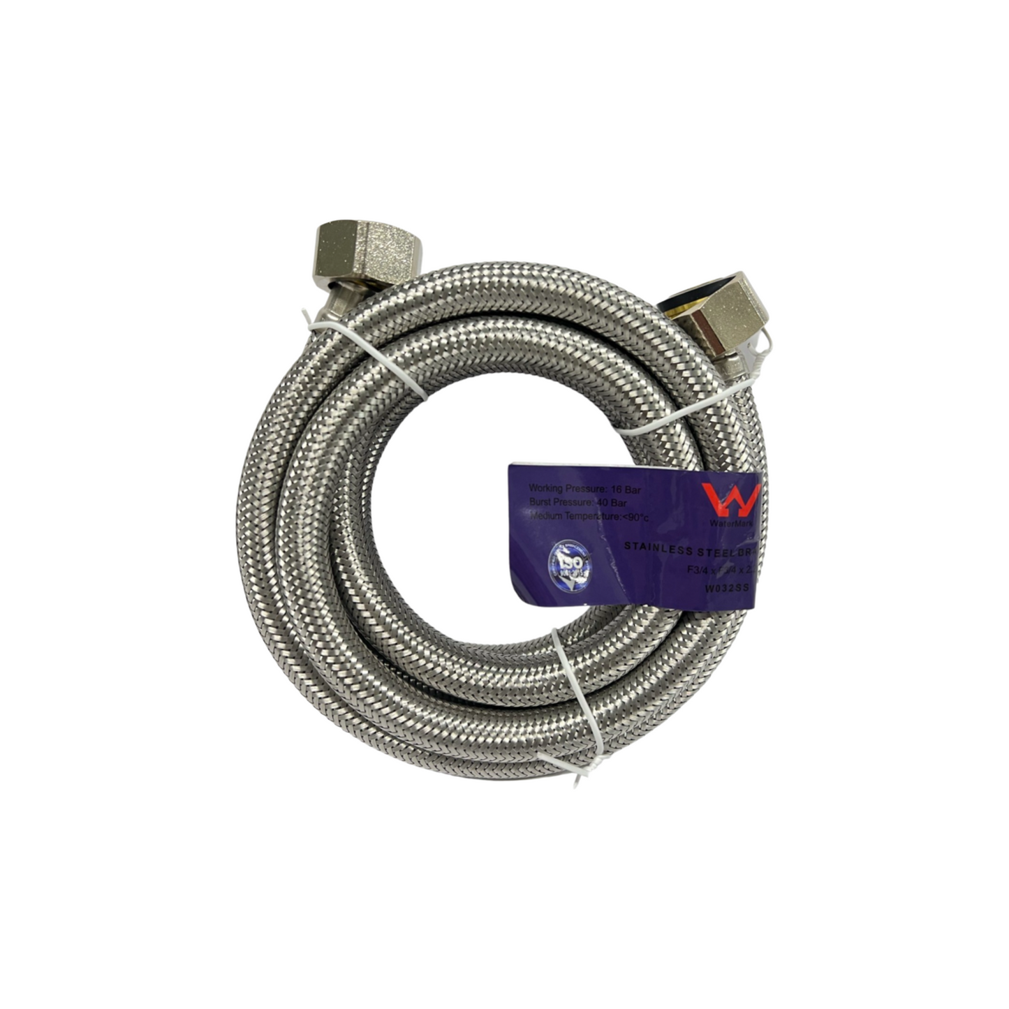 W032SS Washing Machine Hose Stainless Steel 2.2M