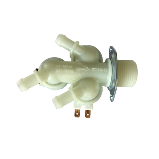 WV028 Asko, Samsung, LG Washing Machine 3 Way Inlet Valve With 4.8Mm Terminals Outlet 10Mm