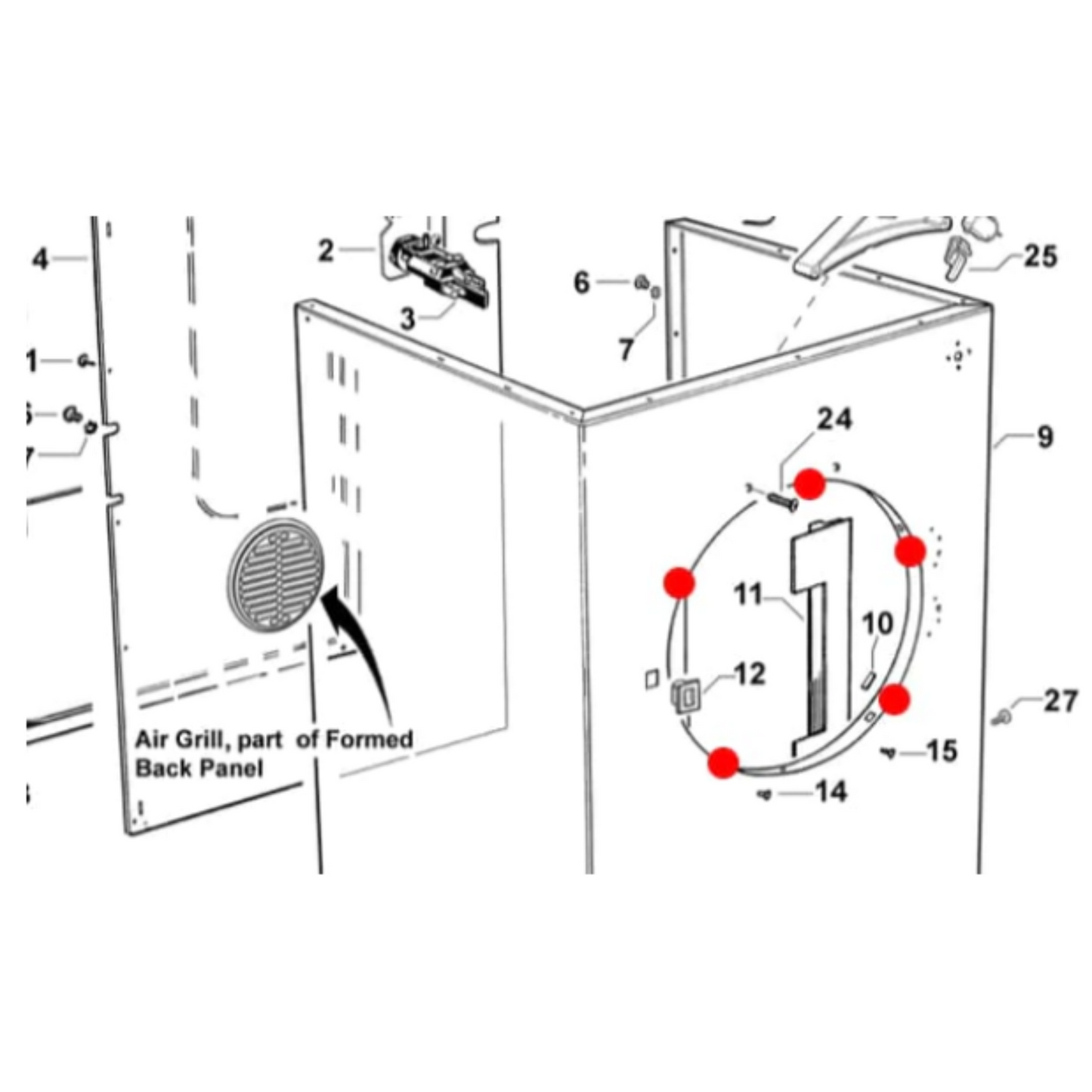 460286P Fisher & Paykel Dryer Bearing Reversible Pad (Pack of 6